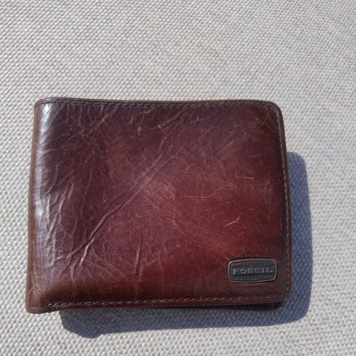 Fossil men leather bifold - leather,