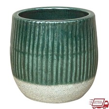 Elegant Ribbed Green Ceramic