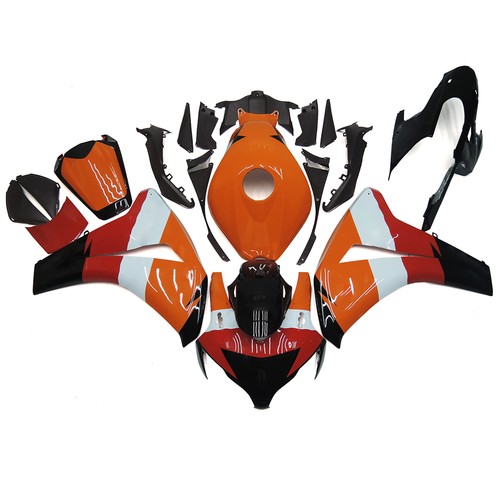Black orange plastics fairings - black,