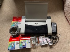 Canon i80 Portable Bubble Jet Printer with battery pack and spare ink