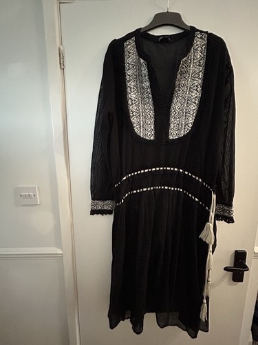 Zara black embroidered boho - zara,