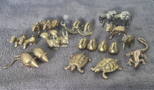Vintage solid brass animals - animals,