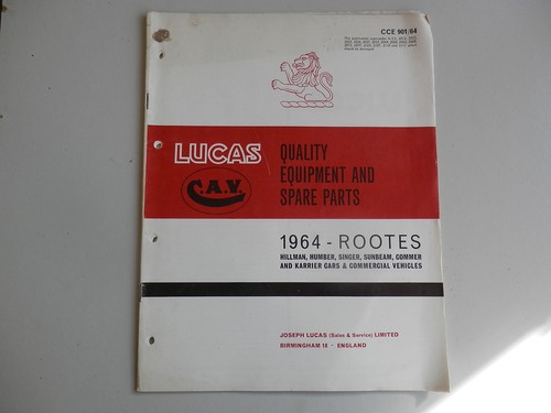 Lucas parts list - list, hillman