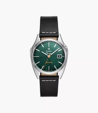 Zodiac Olympos Automatic Green Dial Black Leather Strap Watch ZO9714