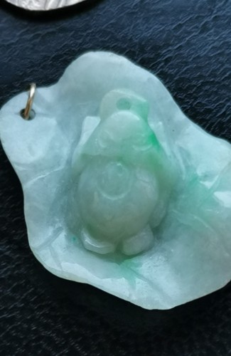 Antique 9ct gold jadeite jade - jadeite,