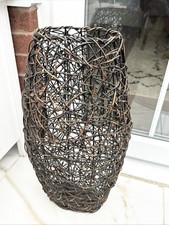 Tall Floor Flower Pot Basket Look Vase home Decor Vintage- H 58 X Base 18 X 11cm