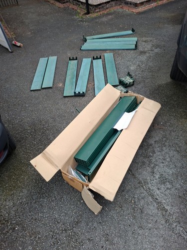 Green plastic garden raised - plastic,