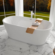 Verone Freestanding Bathtub Oval White 1500L x 770W 