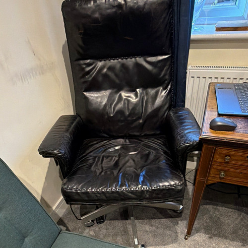 Black leather sede high - leather,