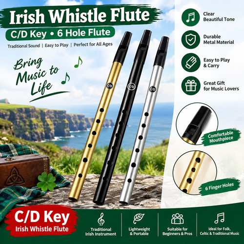 Irish whistle flute - c/d, key