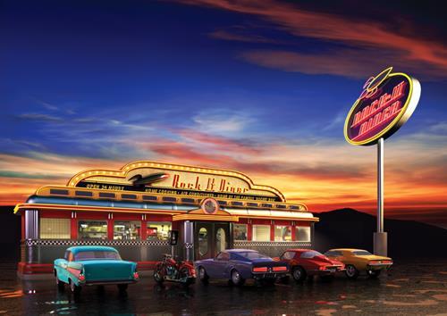 American diner poster - american,