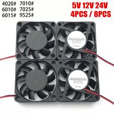 4PC 40-90mm Brushless Silent Cooling Fan Cooler 5/12/24V DC 2Pin For PC Computer