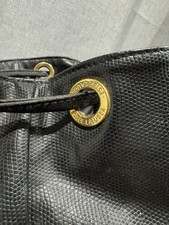 Vintage Estee Lauder Bonus Series Black Bucket Bag Backpack Drawstring F-Leather