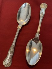 Pair Of Antique Silver Plated Kings Pattern Tablespoons, Daniel & Arter c.1890’s