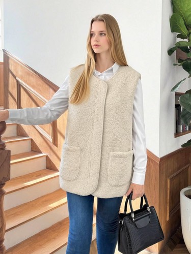 Ladies gilet zip lambswool - ladies,