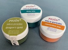 3 x Resin8 Mica Powder 5g Pots, Dragon’s Gold, Deep Lake, Clementine Pop