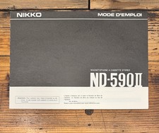 Nikko ND-590 II MK2 Cassette *French* Owners / User Manual *Original*