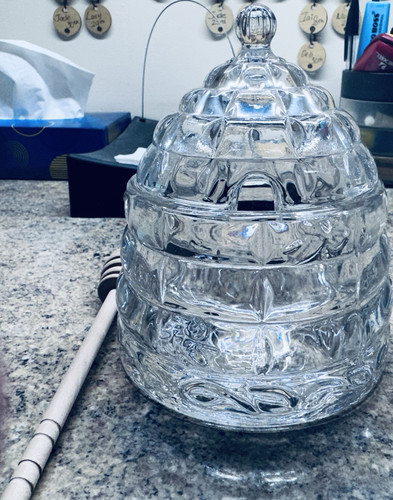 Clear glass beehive - glass, honey