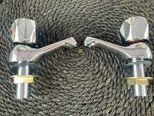 Bristan / Club Basin Taps Chrome Plated With Metal Heads 