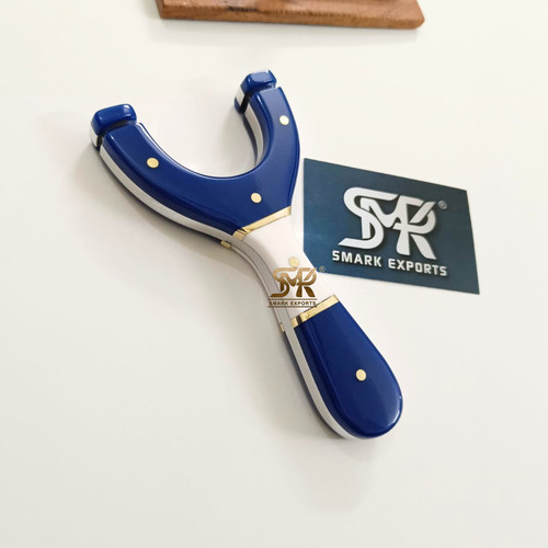 Blue resin aluminum slingshot - blue,