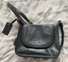 ladies Kew Leather cross body bag black small