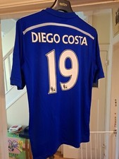 Chelsea Home Shirt 2014/15 Diego Costa #19 Adidas Medium Premier League Badges *