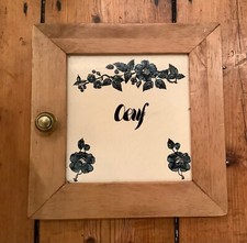 Vintage French door of a mini cupboard for eggs. Door measures approx. 20x20 cms