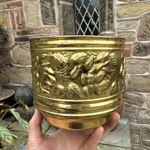 Vintage brass planter - brass,