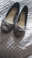 LADIES SIZE 8 WIDE FIT EXTRA COMFORT GREY FLAT SLIP ON SHOES NEW PRIMARK