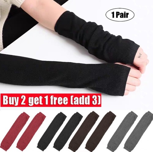 Women fingerless long gloves - women,
