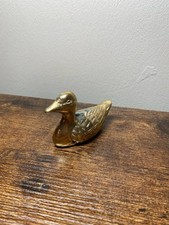 Vintage solid brass collectible duck figurine display figure