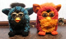 2 x FURBY BUNDLE - BLUE TURTLE + RED ROOSTER - Not Working - Vintage 1998