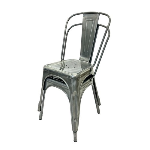 Silver metal tolix chairs - silver,