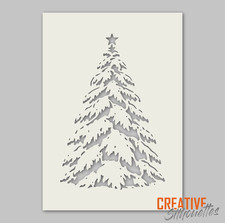 Snowy Christmas Tree Stencil
