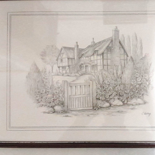 Varley framed signed - framed, pencil