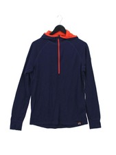 ISOBAA Men's Hoodie L Blue 100% Wool Pullover