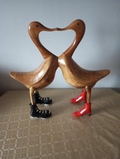 Wooden Kissing Love Ducks Hand