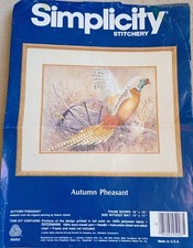 Simplicity Stitchery Autumn Pheasant Kit Worked In Crewel Wool New Other