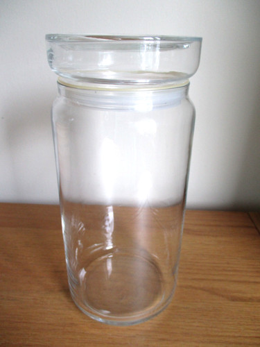 Vintage glass storage jar with - vintage,