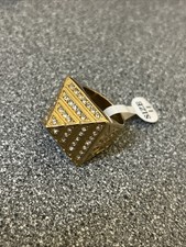 Yellow Solid Gold Pyramid Ring
