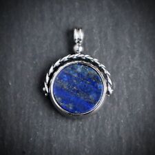 Steel Lapis/Onyx Spinner Pendant Pocket Watch Chain Fob