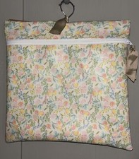 Handmade Dorma Fabric Oilcloth Peg Bag with Zip & Wooden Coat Hanger 14 X 14” XL