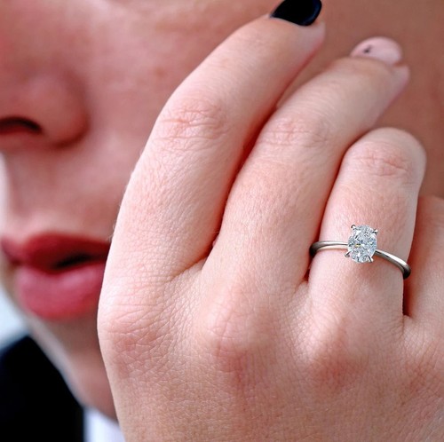 White gold moissanite ring - white,
