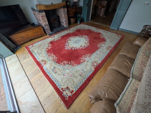 Large vintage red floral - red,