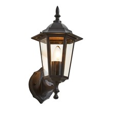 Litecraft Thera Wall Light Traditional Styled Outdoor Lantern - Black Clearance 