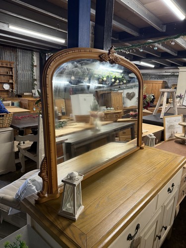 Pine over mantle mirror - over,