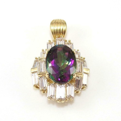 14k yellow gold mystic topaz - 14k,