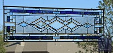 Stained Glass Panel, Window Hanging ,Transom,Sidelight 39 1/2 "x 13 Beveled MTO