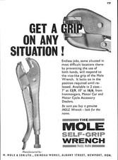 1965 Advert for MOLE Self-Grip Wrench (1) Vintage Original Small Print Ad 488/48