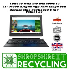 Lenovo MIIX 510-12IKB Intel Core i3-7100u 4GB 128GB 12.2" 2 in 1 tablet laptop